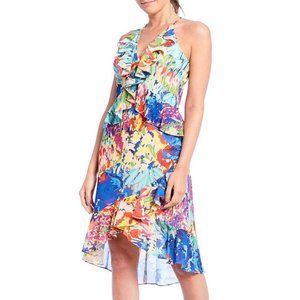 Belle Badgley Mischka Faith High Low Floral Ruffle Dress 14
